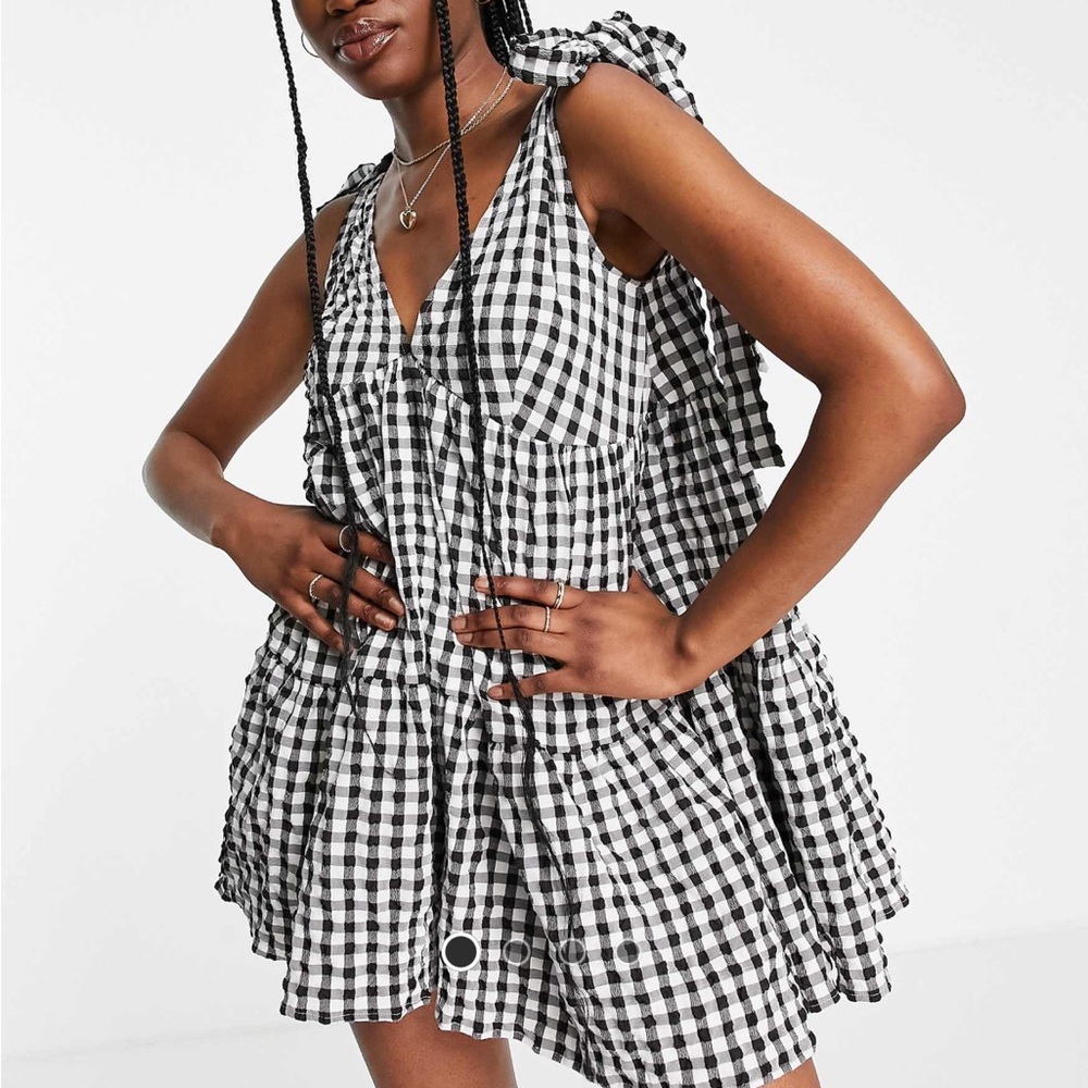 ASOS Black and White Checkered Mini Dress